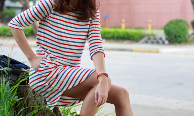 OOTD: Horizontal Stripes Shirt Dress Styling